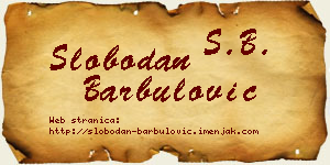 Slobodan Barbulović vizit kartica